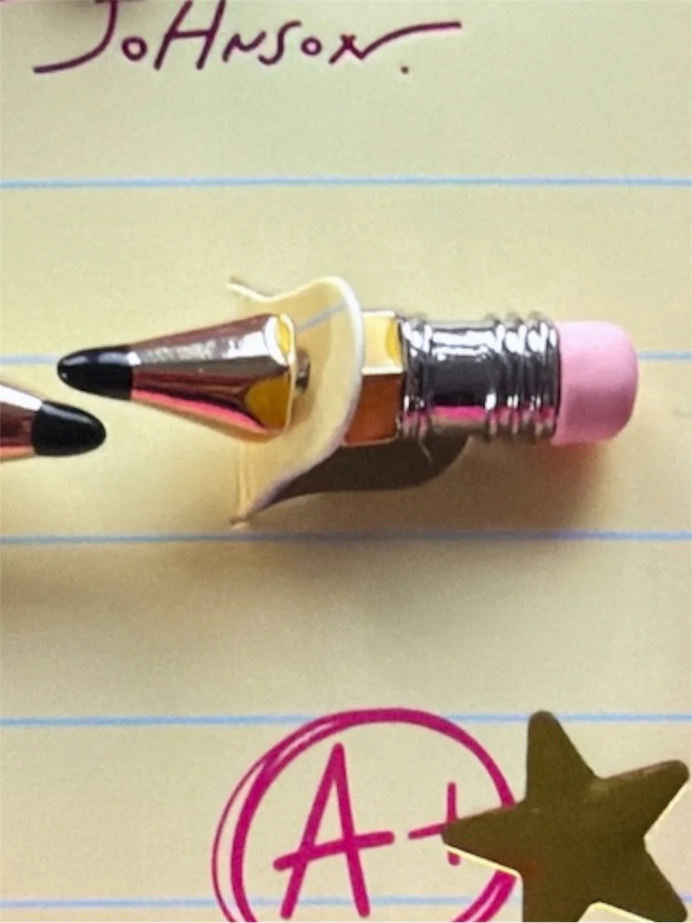 Betsey Johnson Pink & Yellow Pencil Tip Stud Earrings